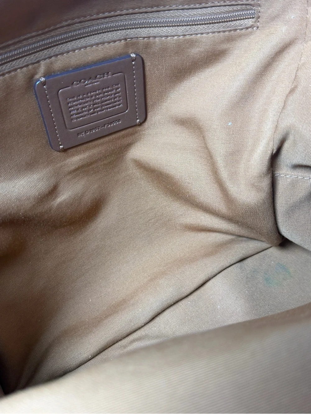 Coach Pebbled Leather Backpack in Tan Brown with Gold Hardware